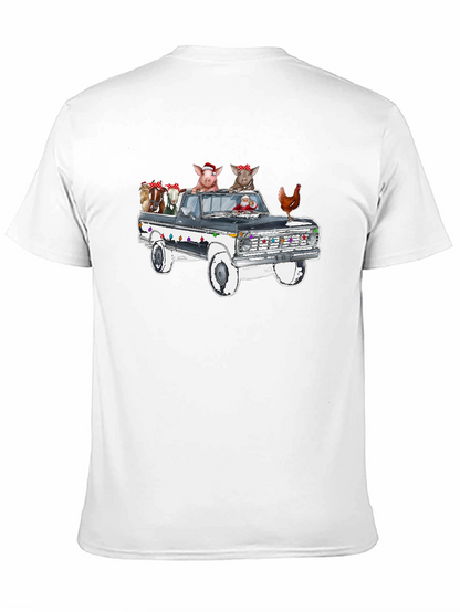 Farm Animal Truck Christmas T-Shirt