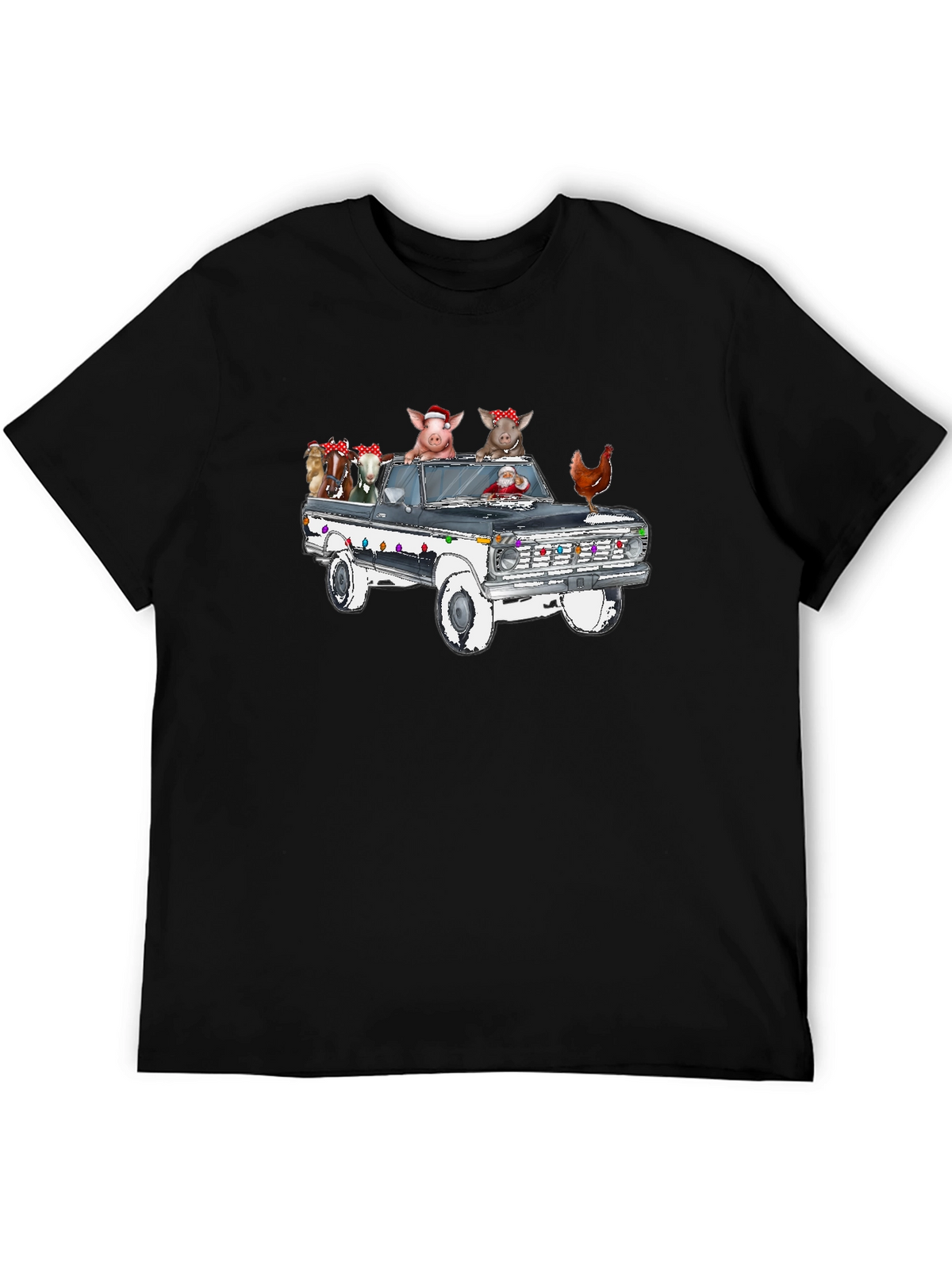 Farm Animal Truck Christmas T-Shirt