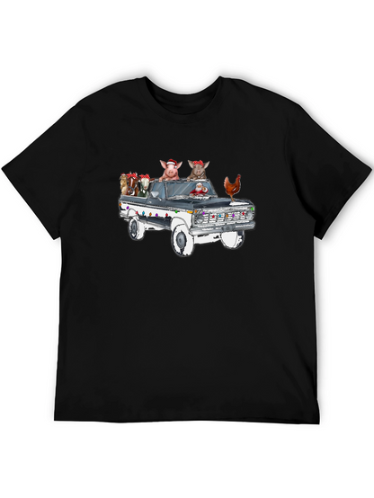 Farm Animal Truck Christmas T-Shirt
