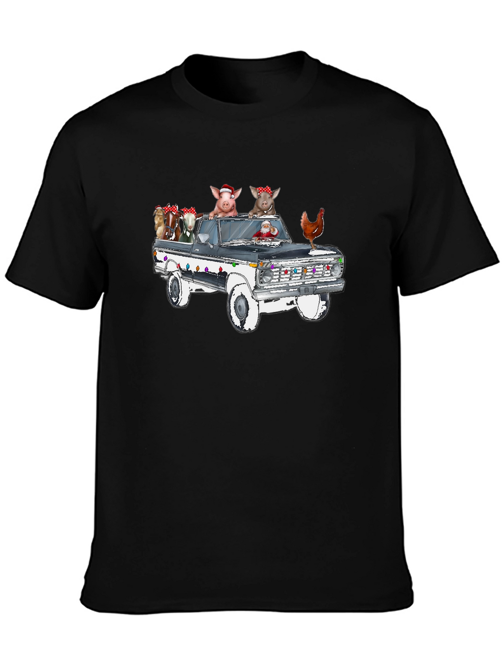 Farm Animal Truck Christmas T-Shirt