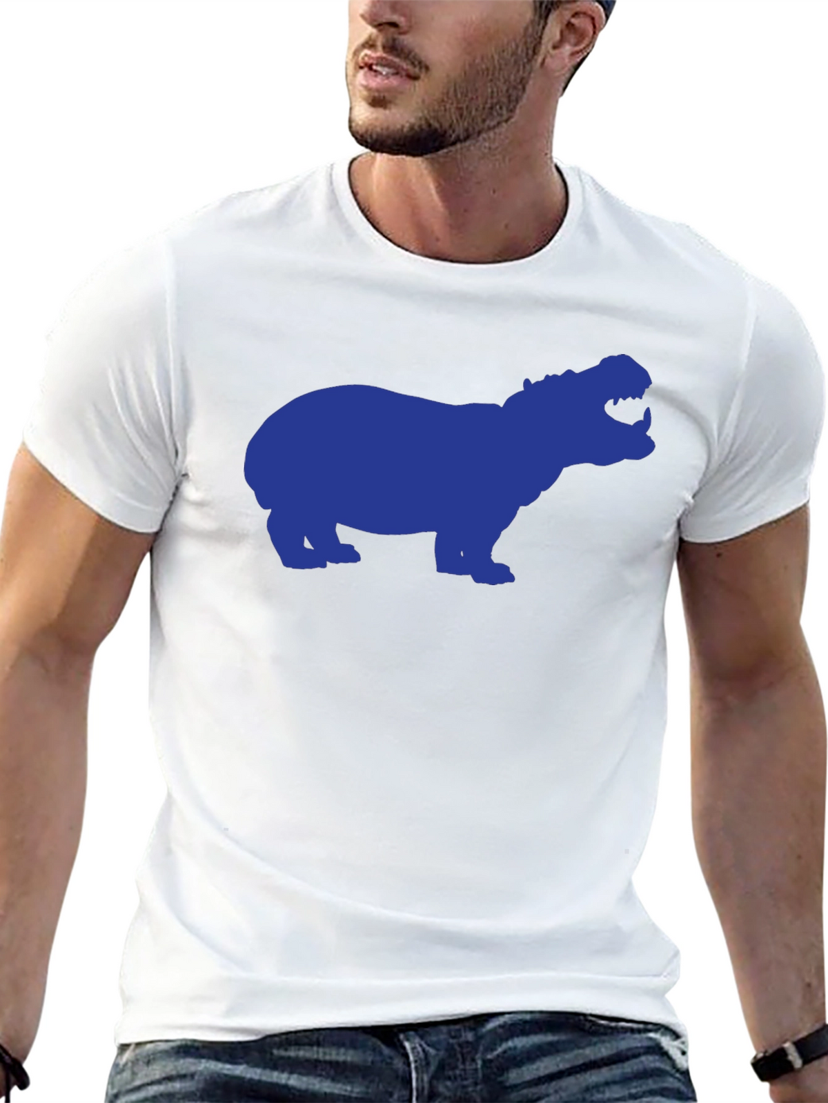 Hippo Silhouette Graphic Tee - Black
