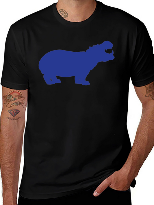 Hippo Silhouette Graphic Tee - Black