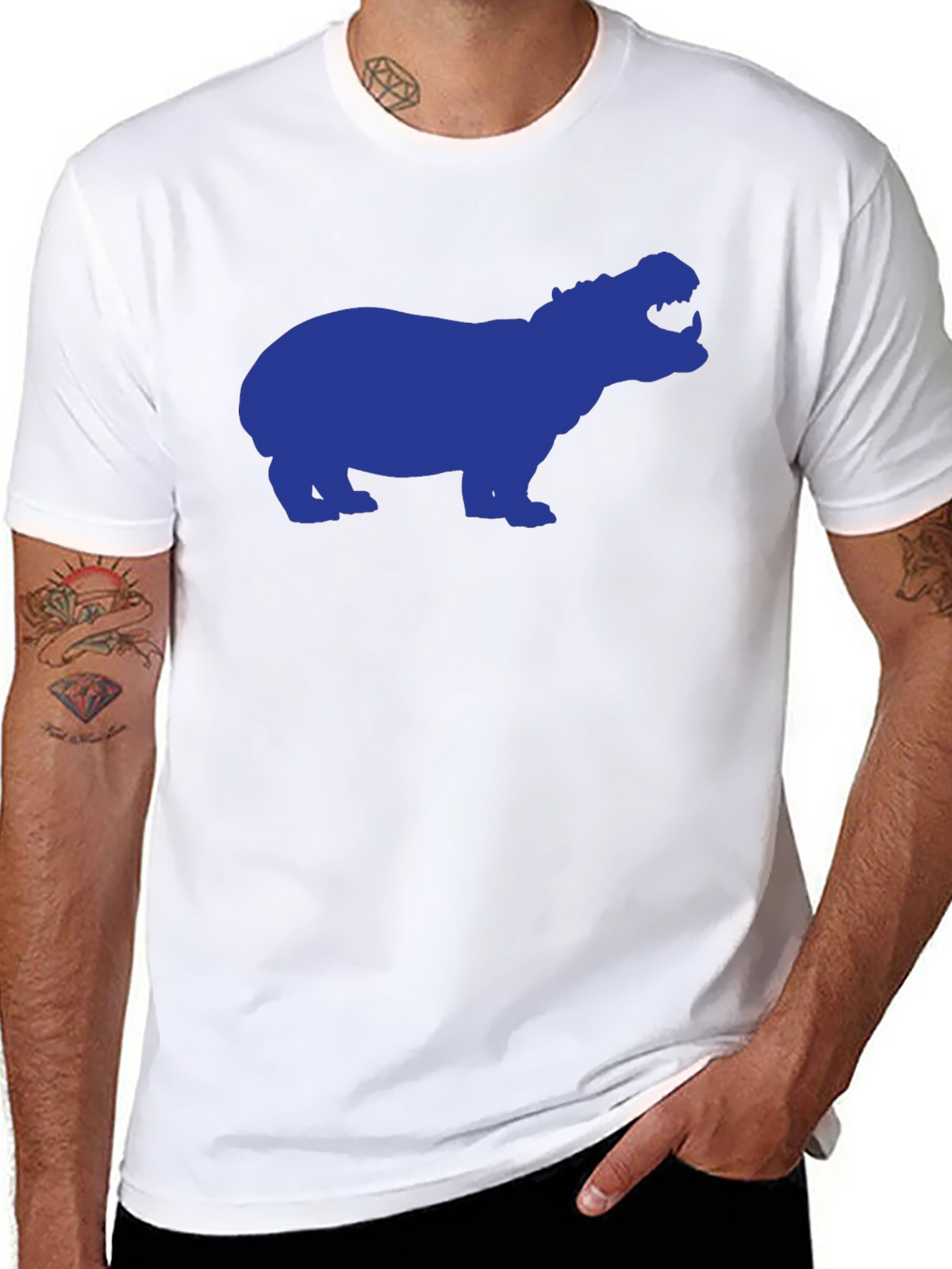 Hippo Silhouette Graphic Tee - Black