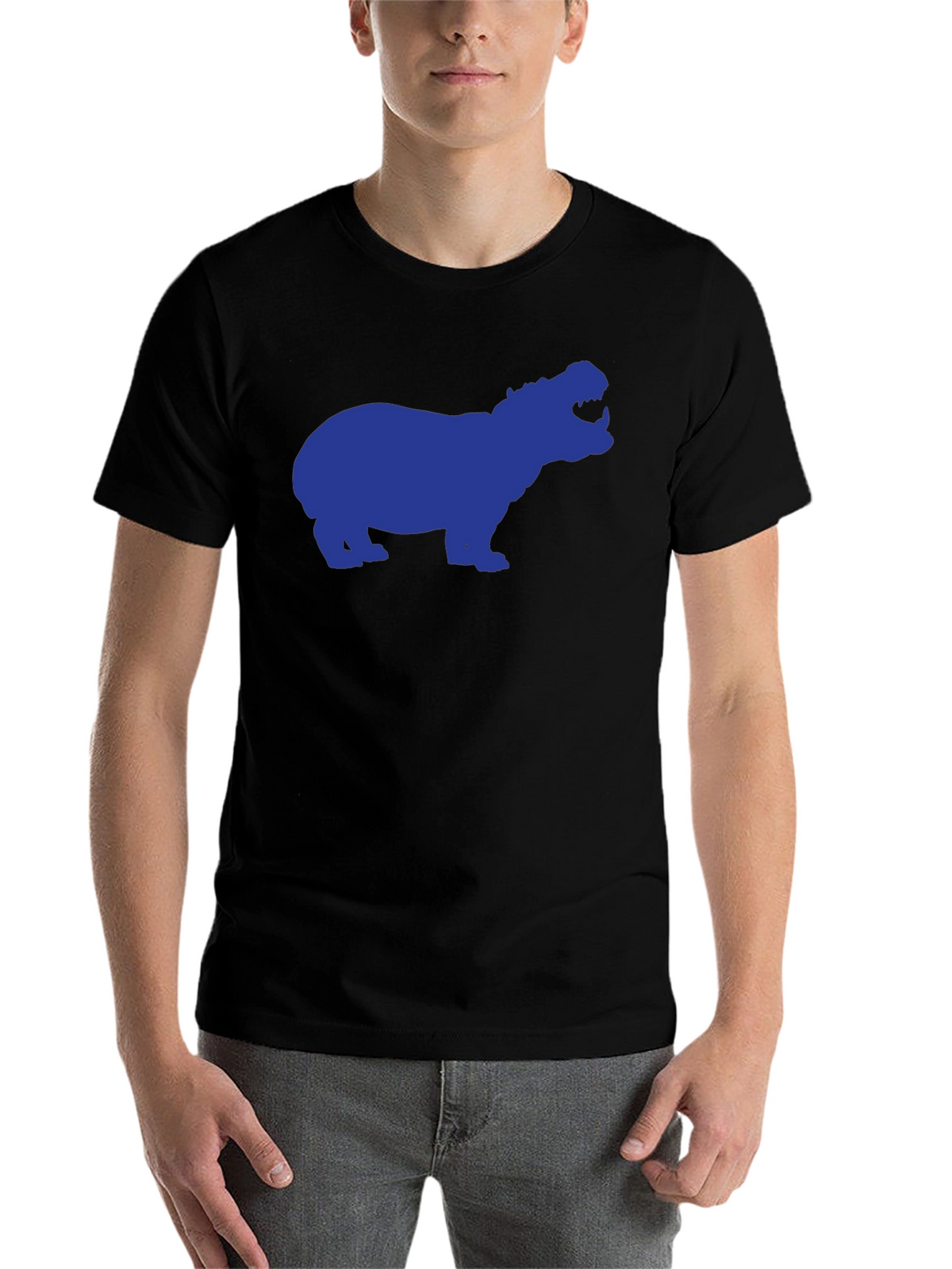 Hippo Silhouette Graphic Tee - Black