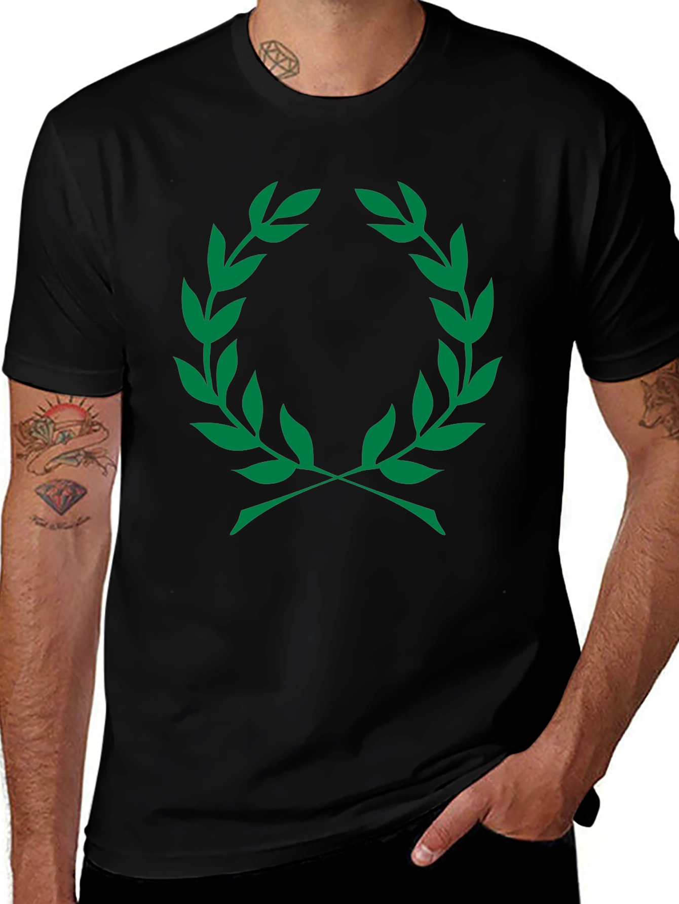 Olive Branch Graphic T-Shirt - Classic Black Tee