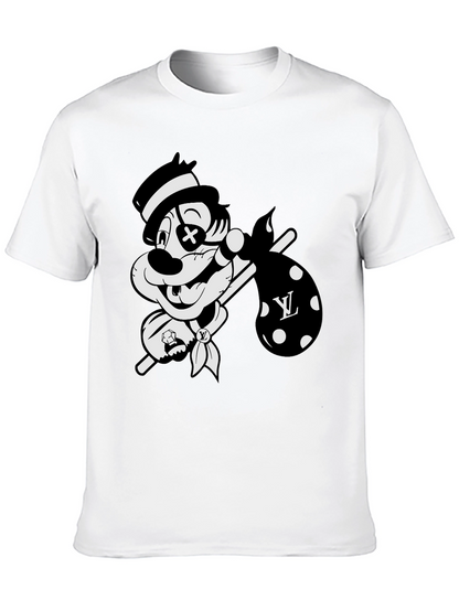 Cartoon Hobo Graphic Black T-Shirt
