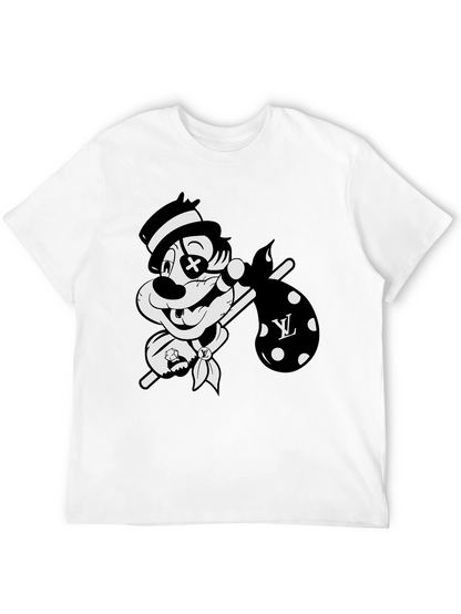 Cartoon Hobo Graphic Black T-Shirt