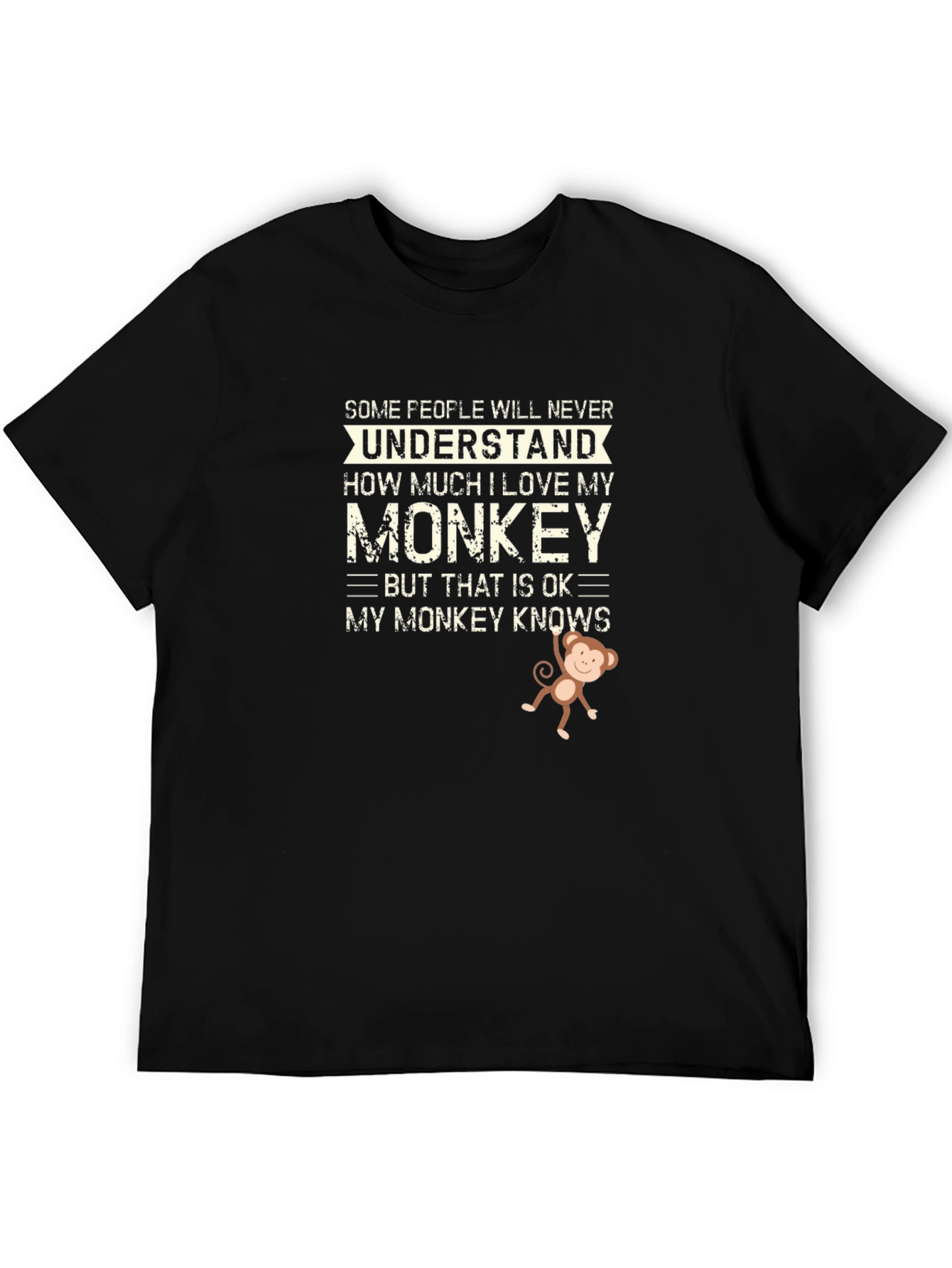 I Love My Monkey Graphic Tee - Novelty Statement T-Shirt