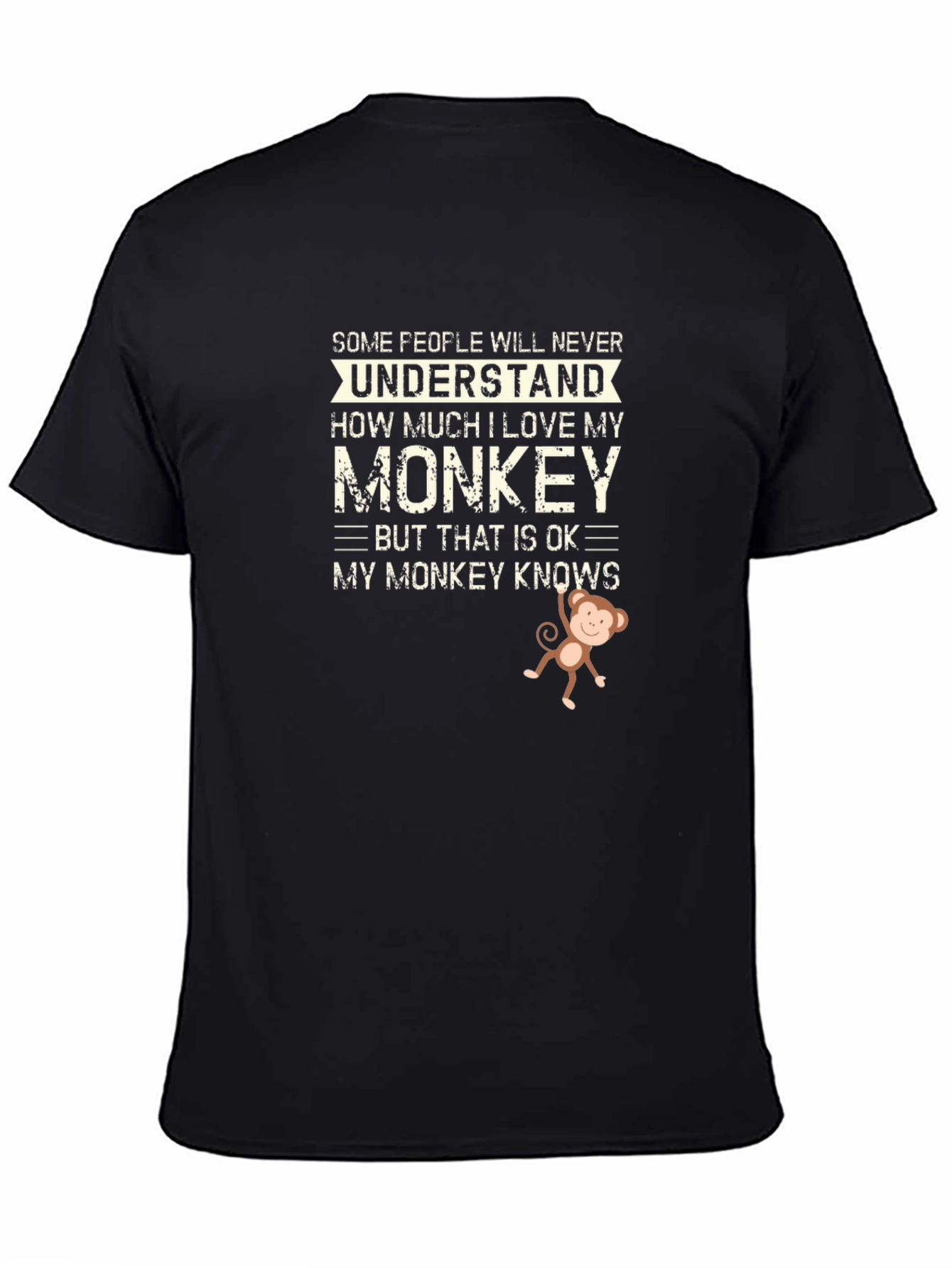 I Love My Monkey Graphic Tee - Novelty Statement T-Shirt