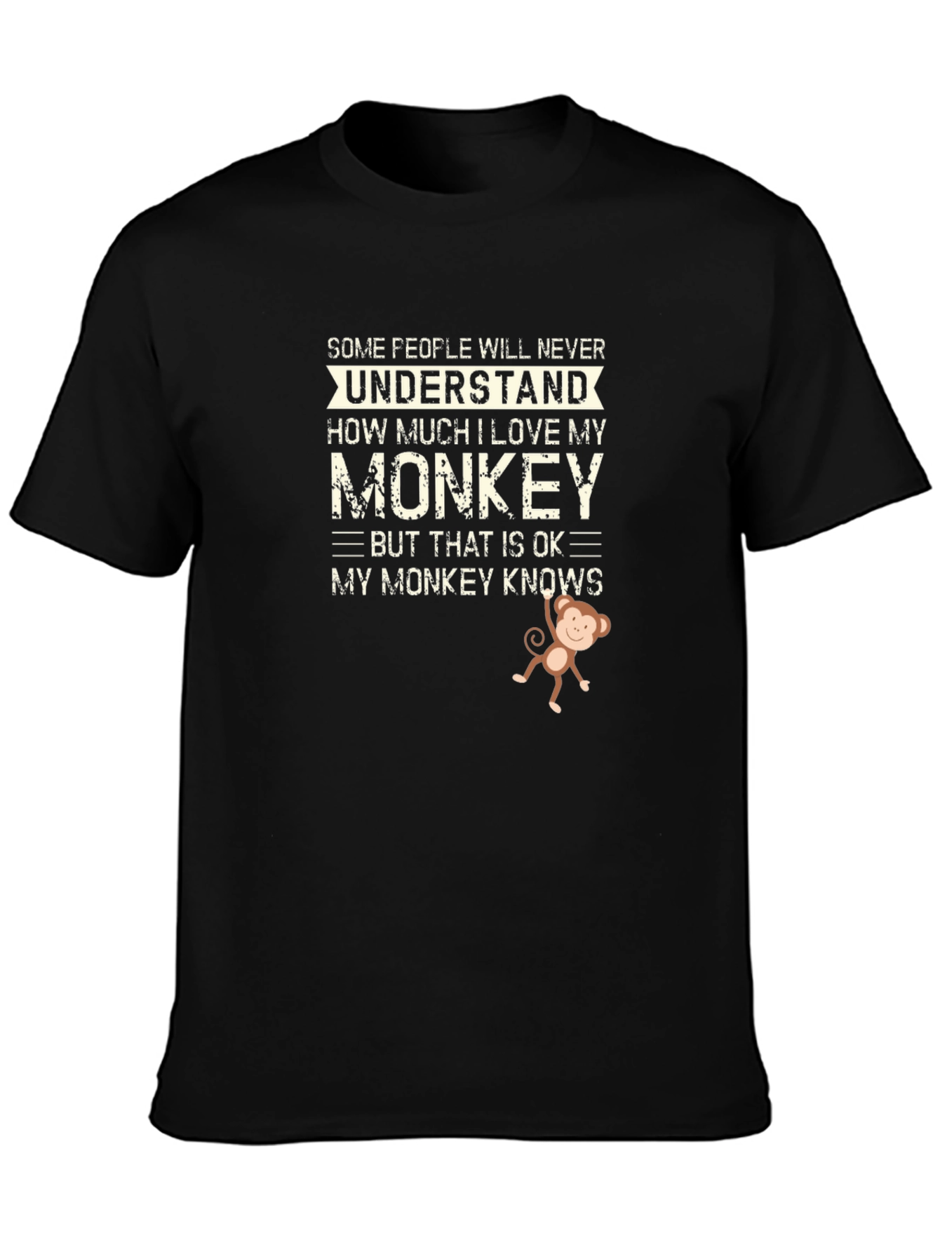 I Love My Monkey Graphic Tee - Novelty Statement T-Shirt