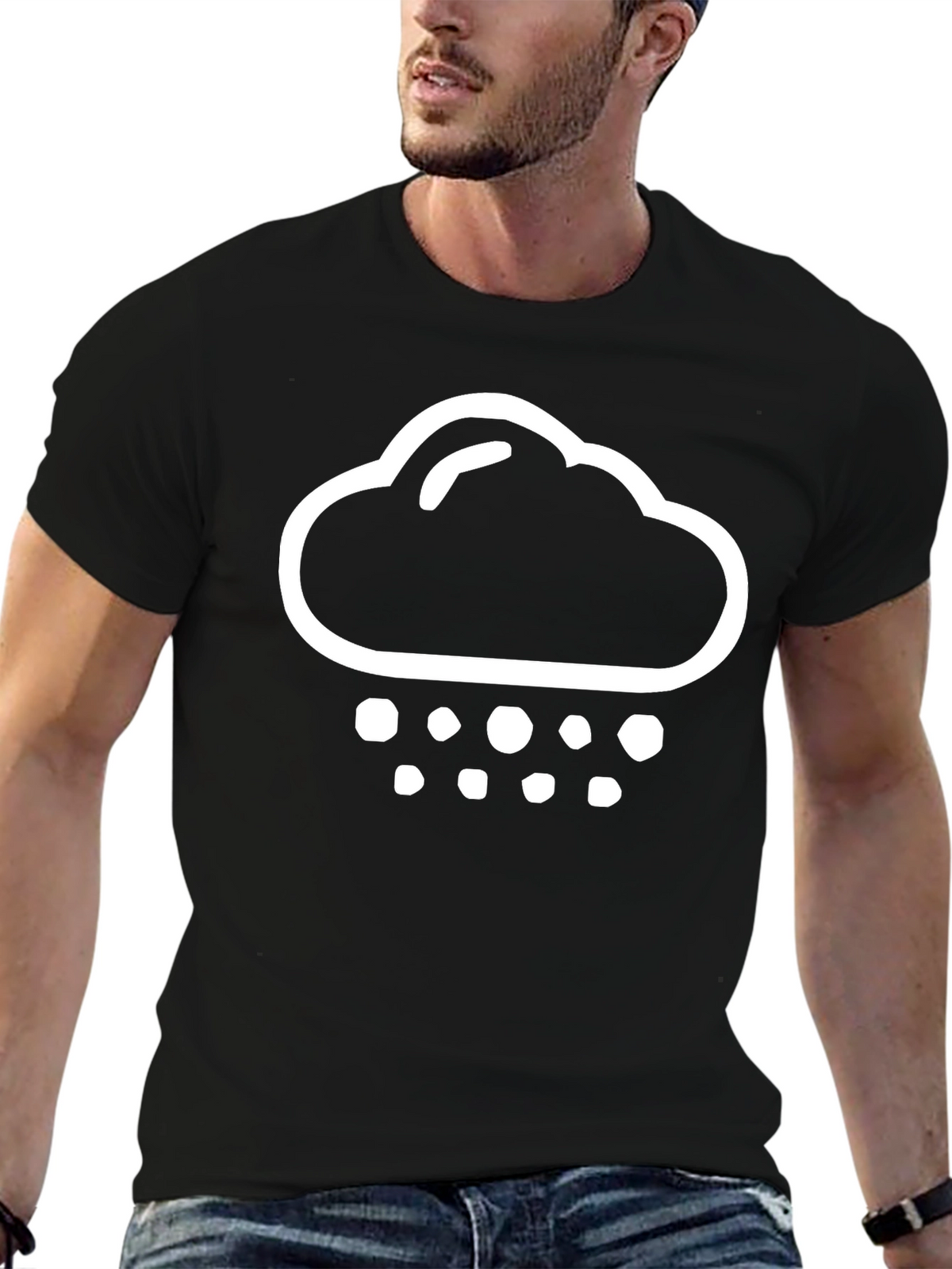 Rain Cloud Graphic T-Shirt - Black