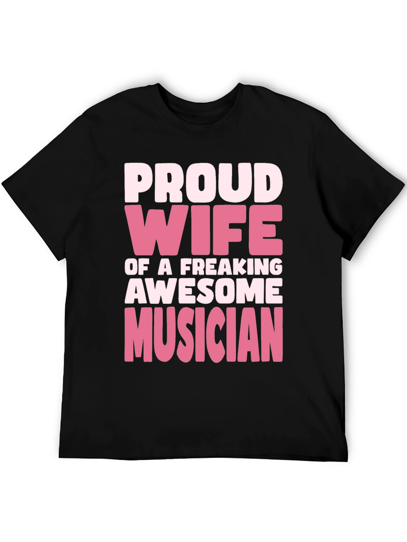 Proud Wife Musician Black T-Shirt