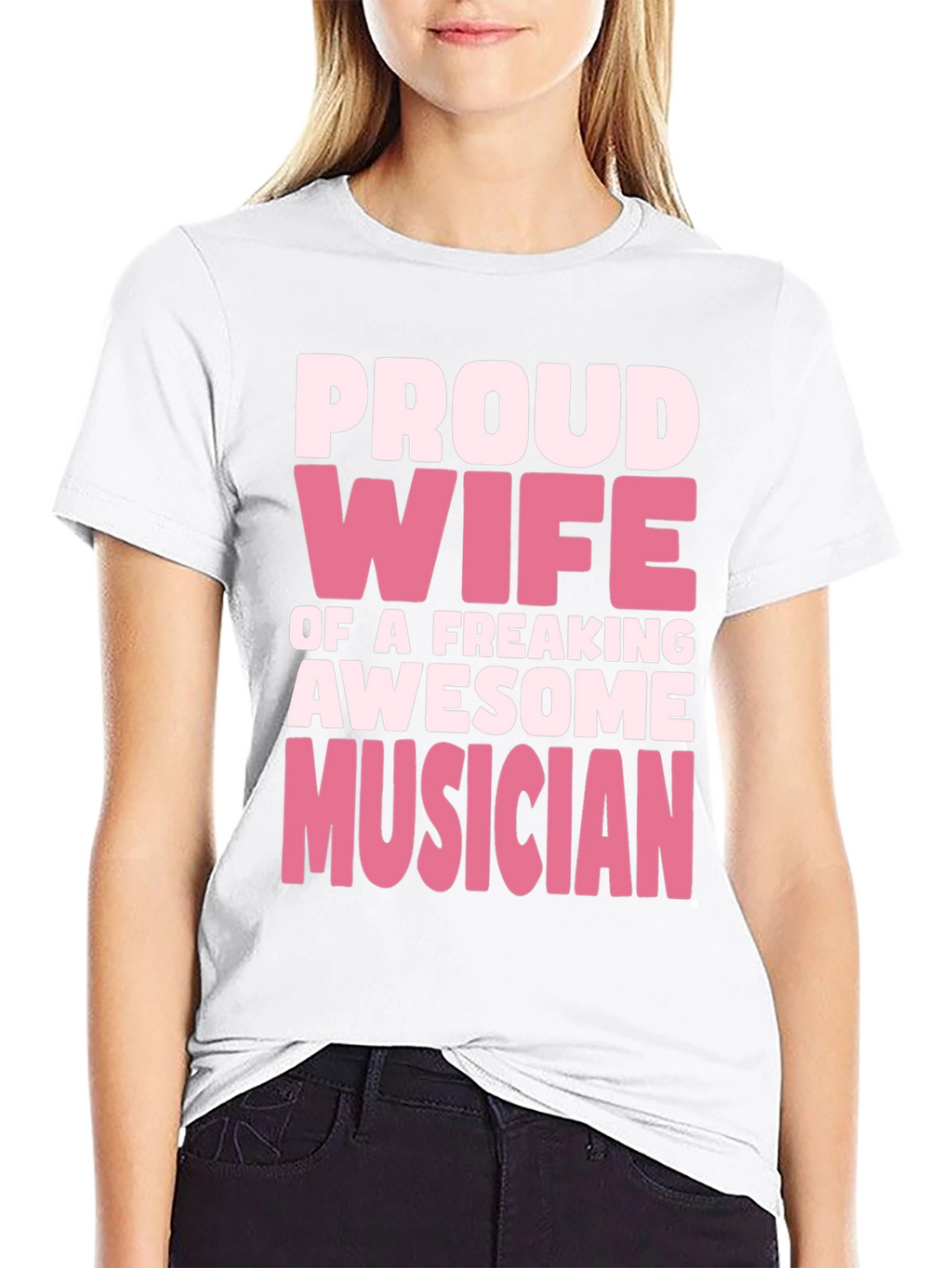 Proud Wife Musician Black T-Shirt