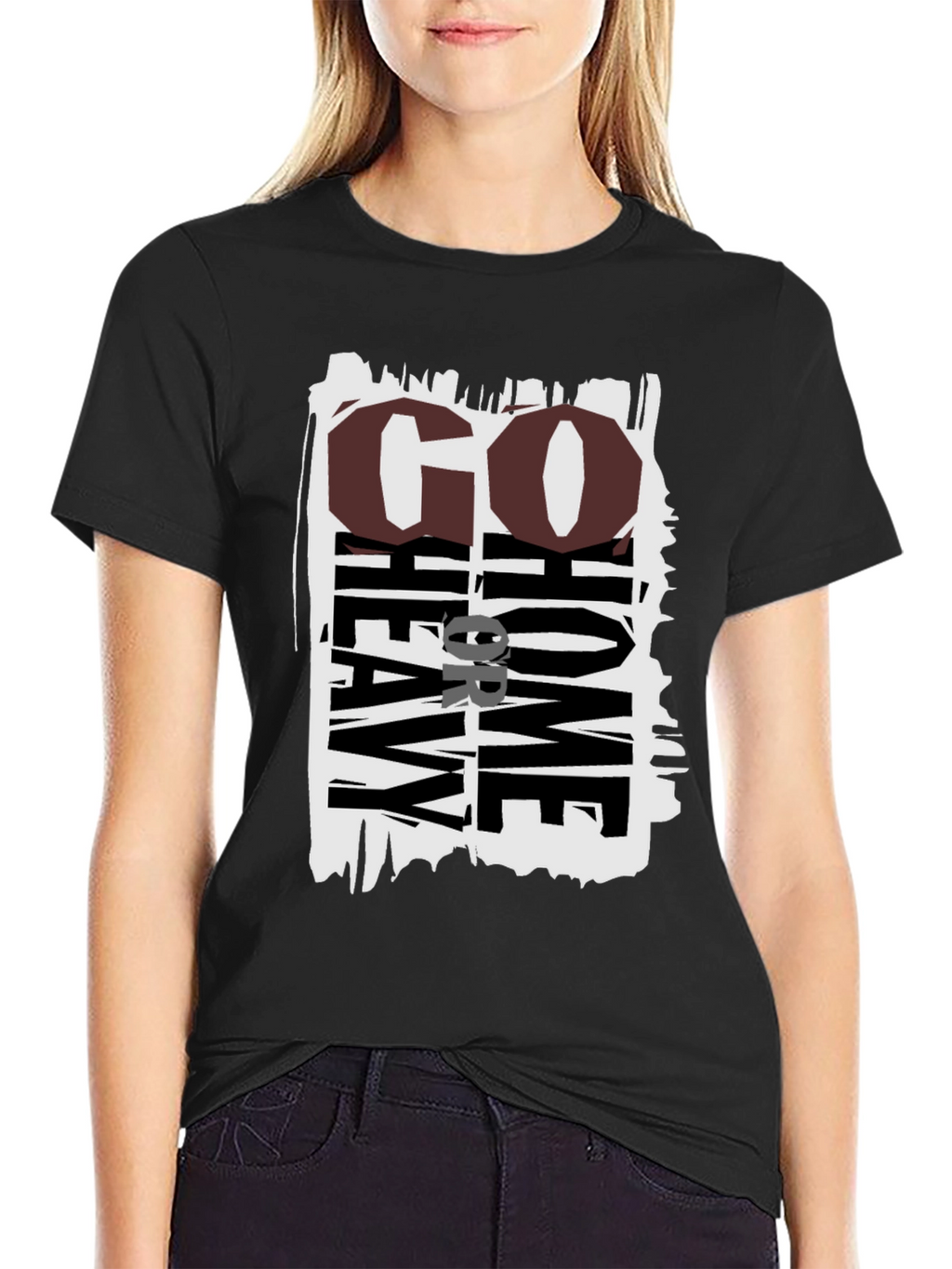 Go Heavy Or Go Home Black Graphic Tee