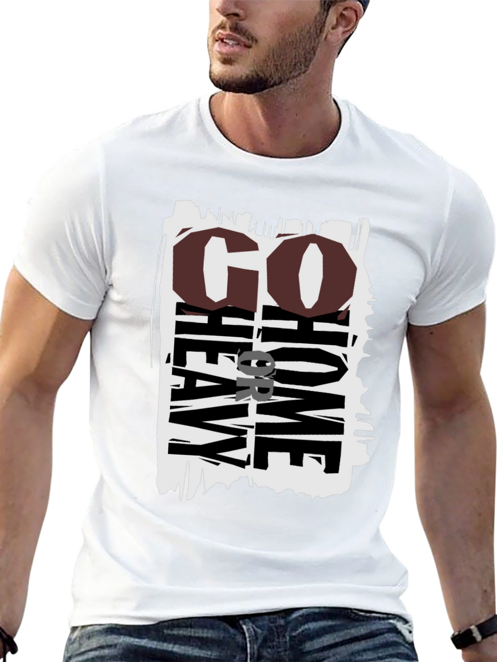 Go Heavy Or Go Home Black Graphic Tee
