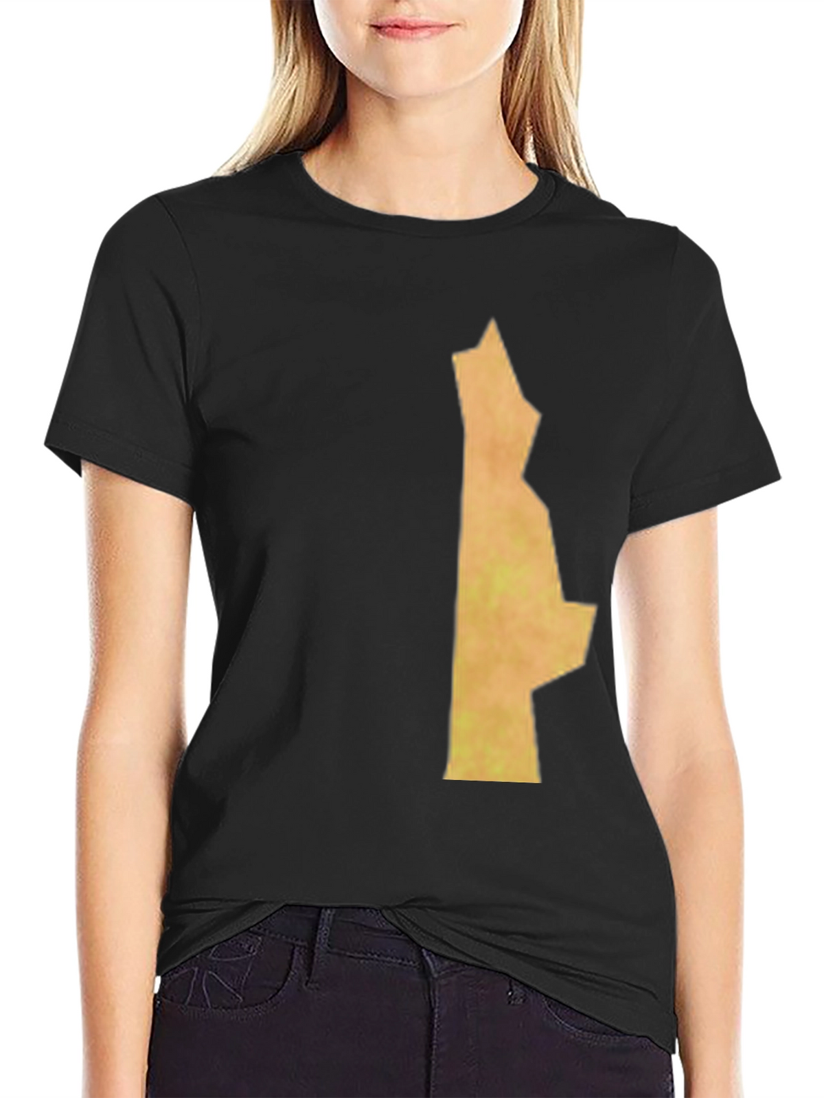 Unique State Outline Graphic Black T-Shirt