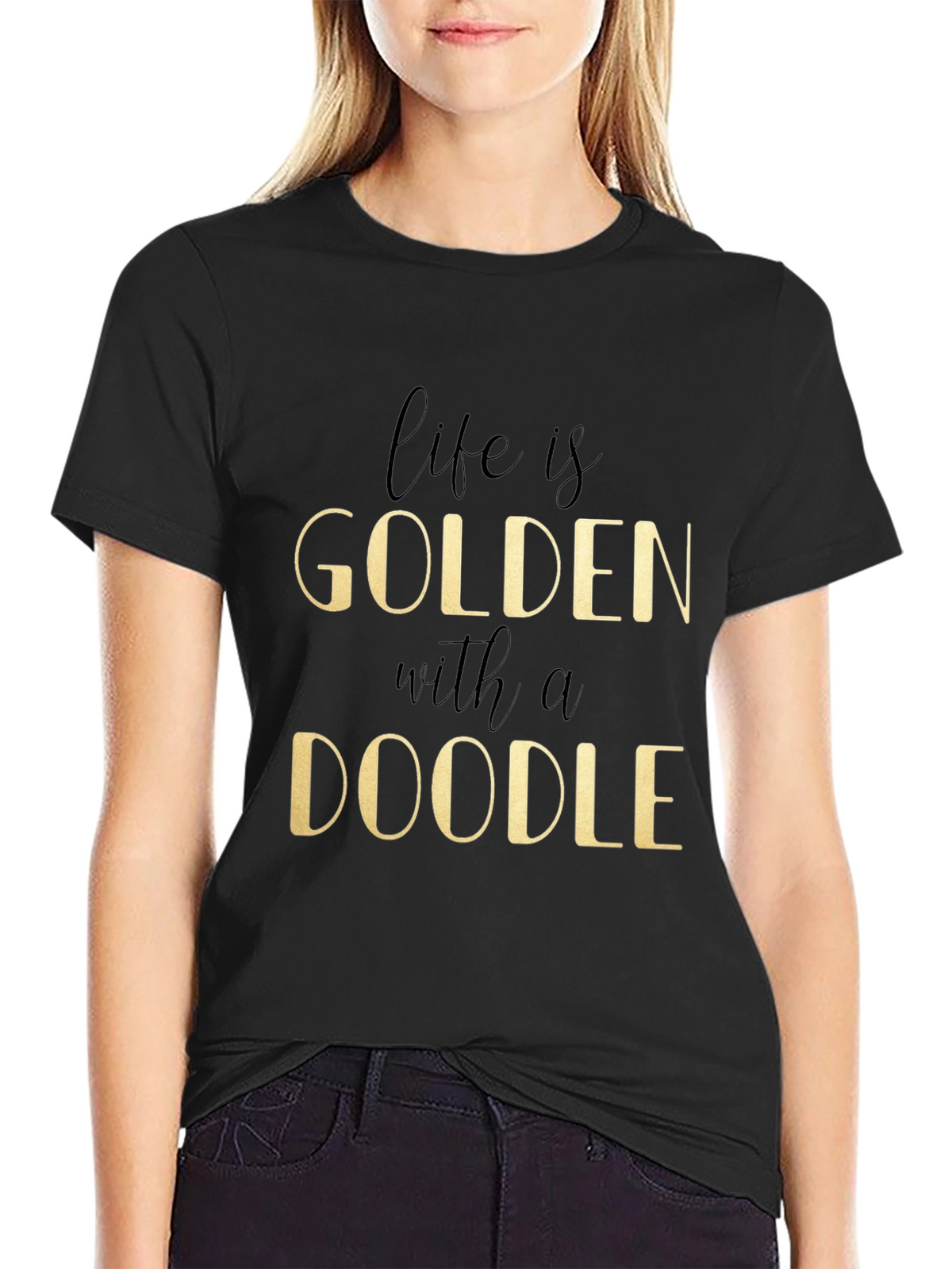 Golden Doodle Graphic Tee - Life is Golden