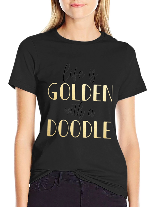 Golden Doodle Graphic Tee - Life is Golden