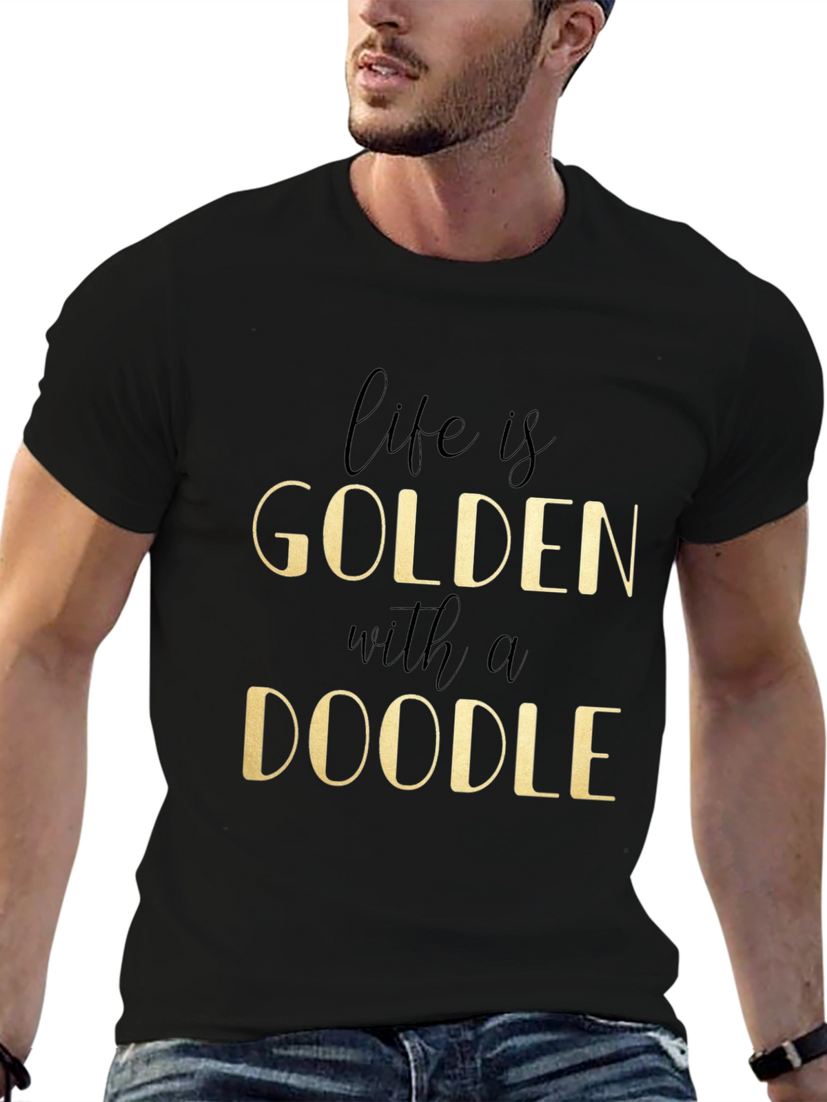 Golden Doodle Graphic Tee - Life is Golden