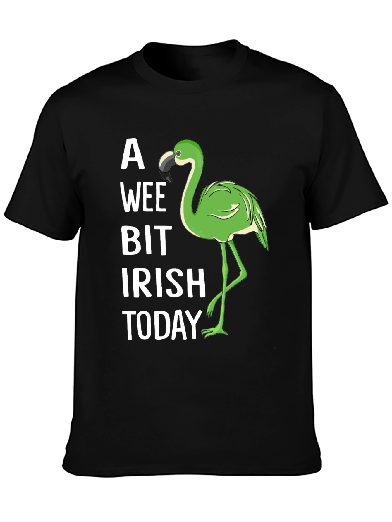 A Wee Bit Irish Flamingo St. Patricks Day Graphic Tee