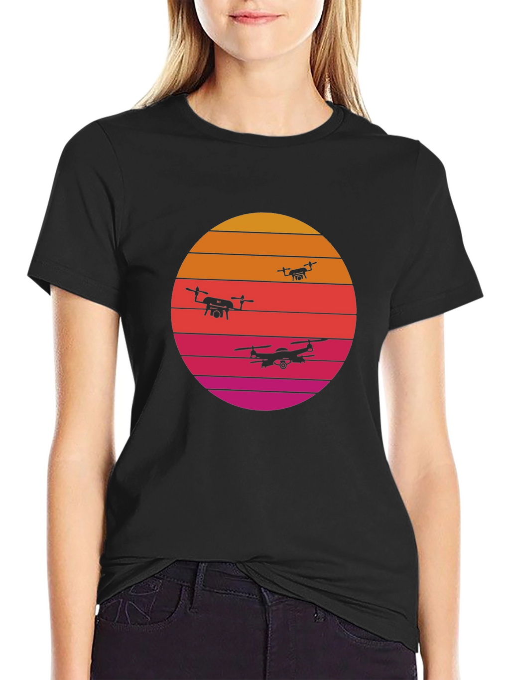 Retro Sunset Drone T-Shirt