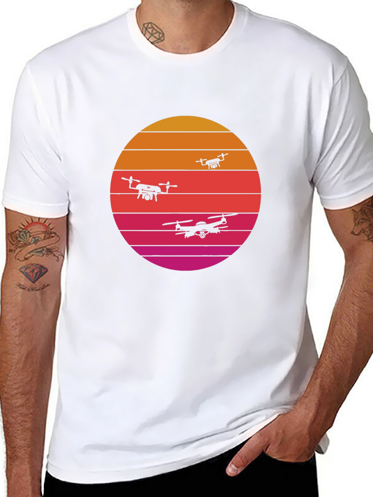 Retro Sunset Drone T-Shirt