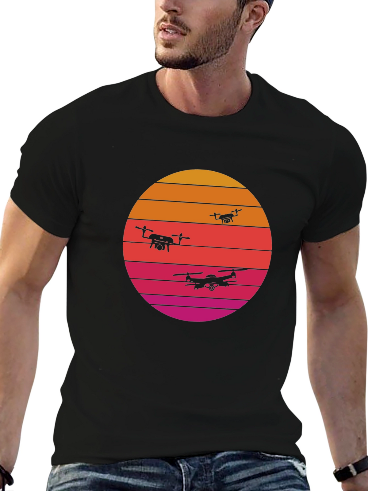 Retro Sunset Drone T-Shirt