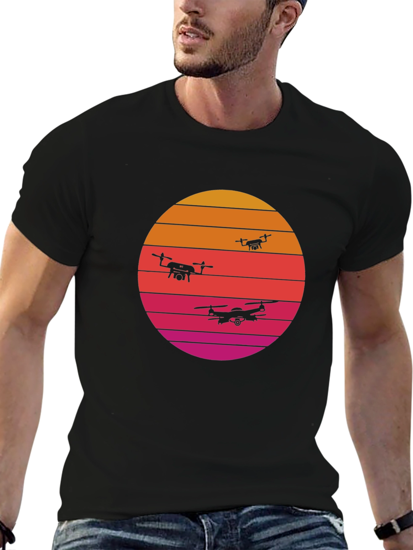 Retro Sunset Drone T-Shirt