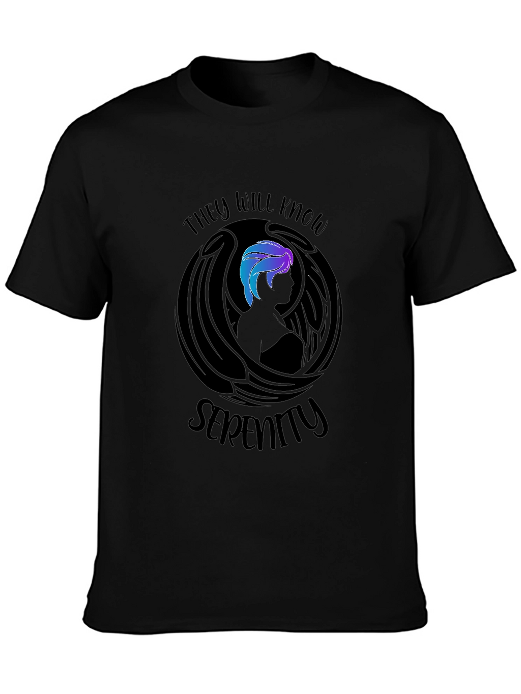 Serenity Graphic Print T-Shirt - Black
