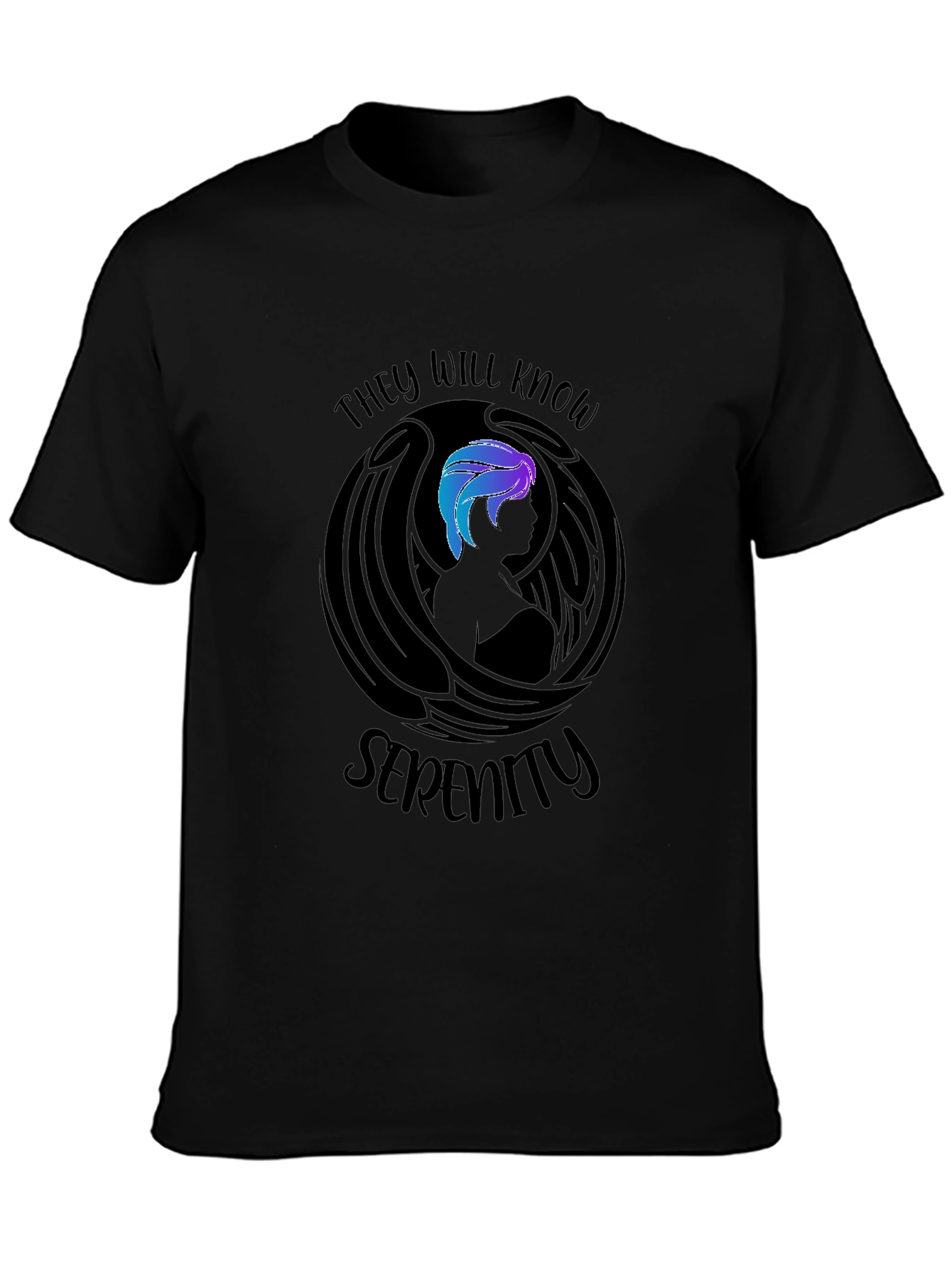 Serenity Graphic Print T-Shirt - Black