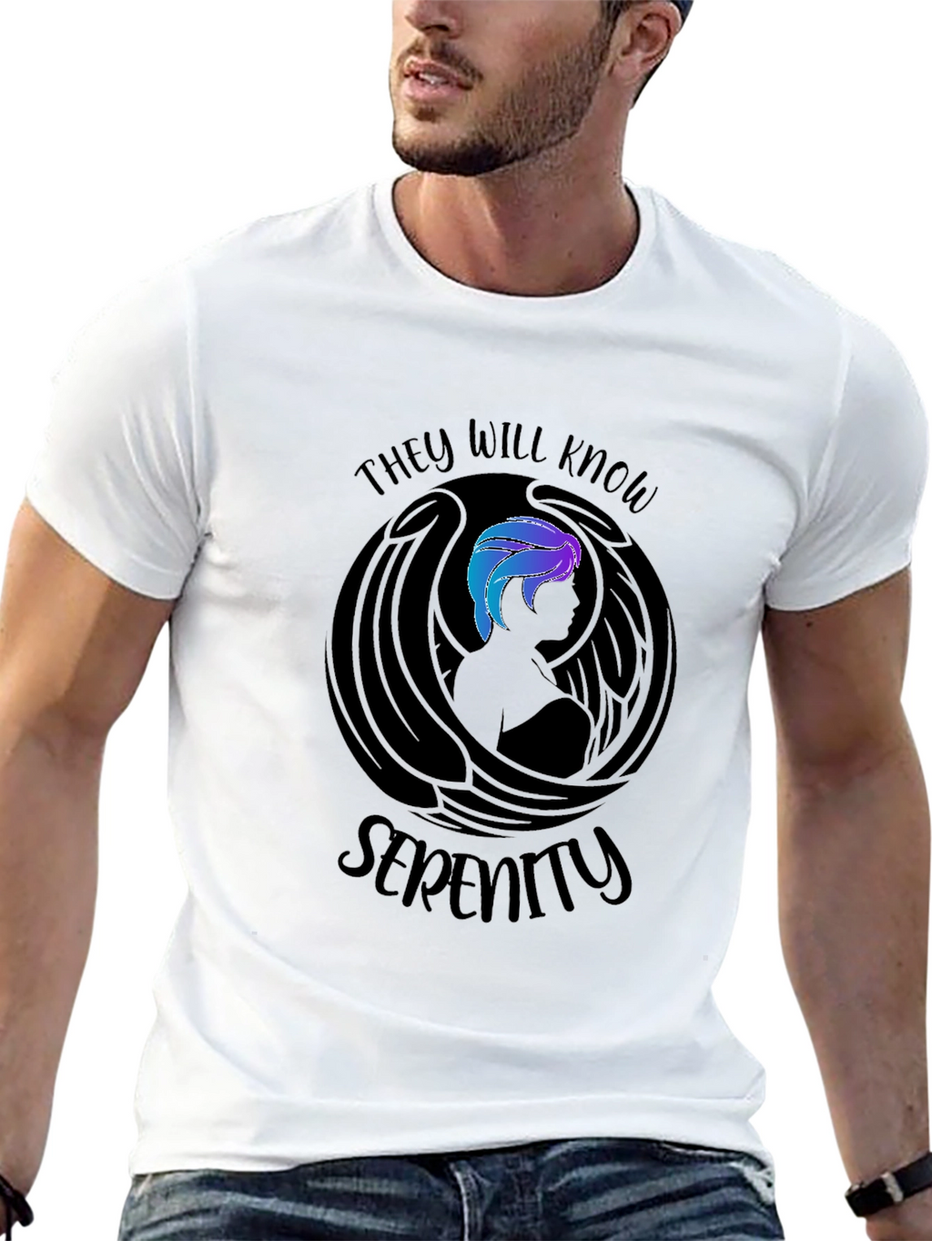 Serenity Graphic Print T-Shirt - Black