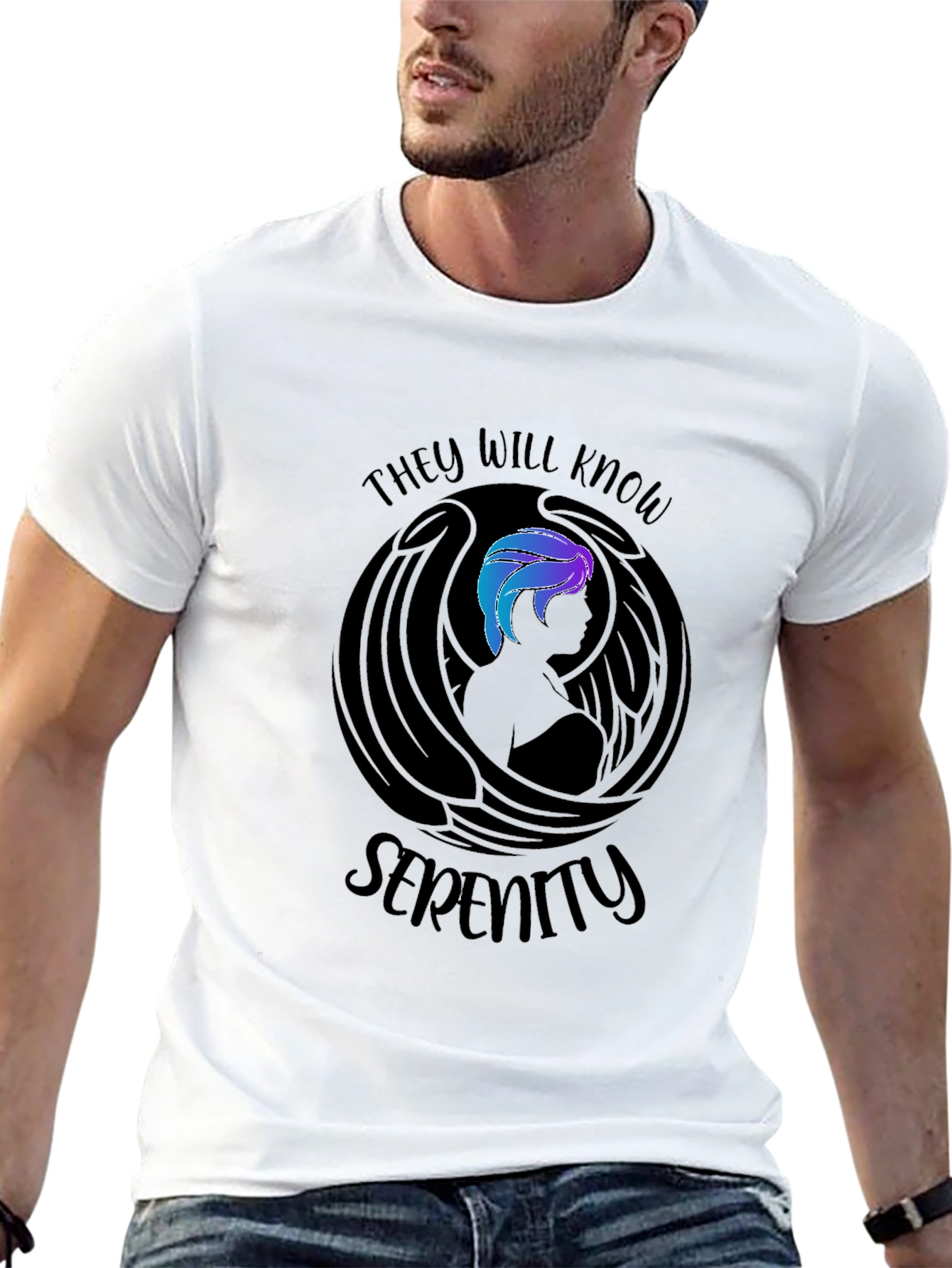 Serenity Graphic Print T-Shirt - Black