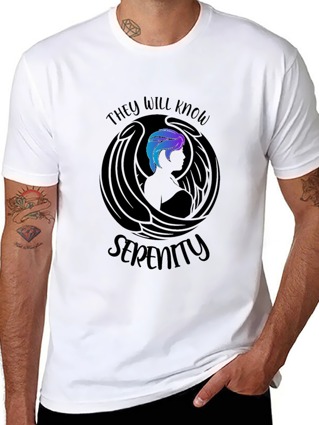 Serenity Graphic Print T-Shirt - Black