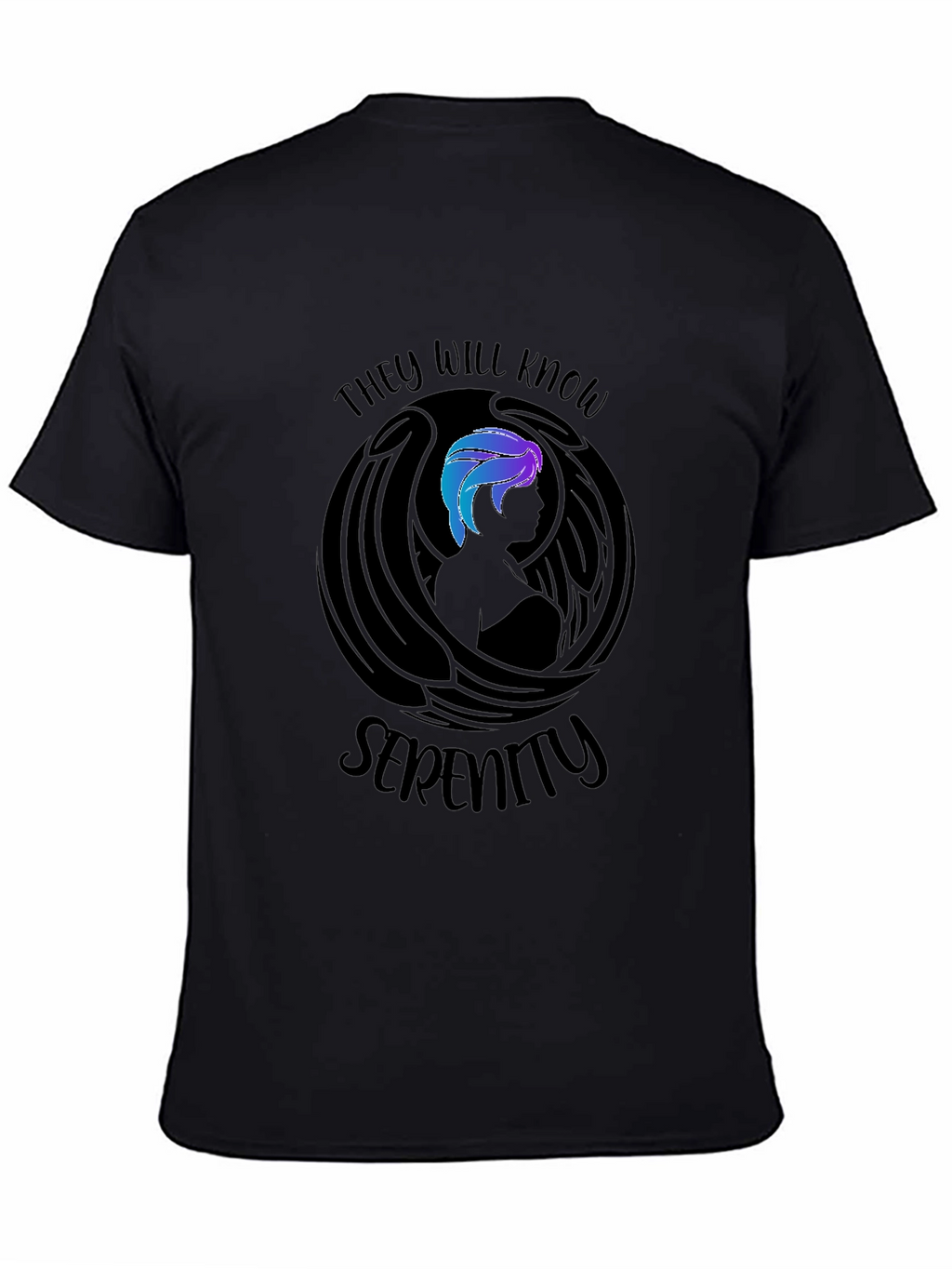 Serenity Graphic Print T-Shirt - Black