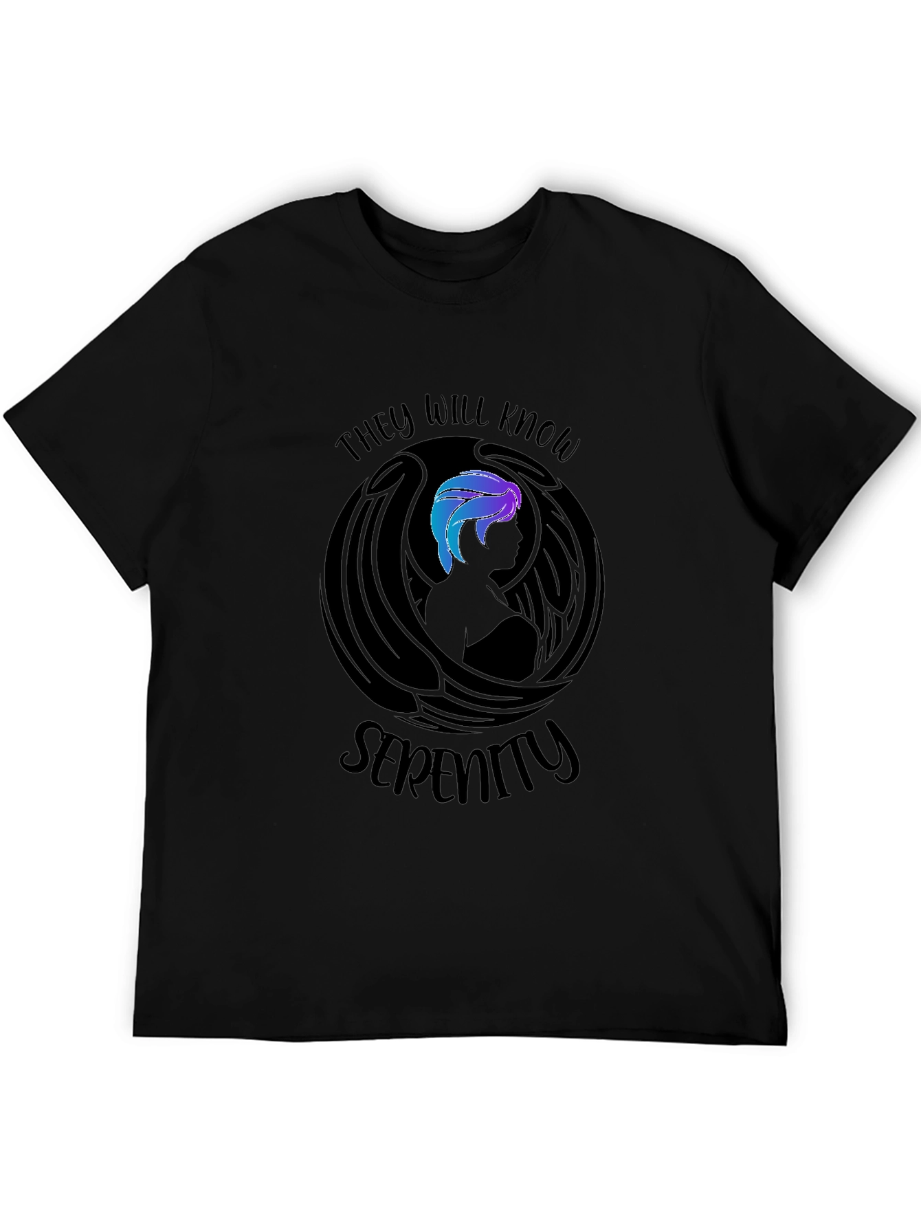 Serenity Graphic Print T-Shirt - Black