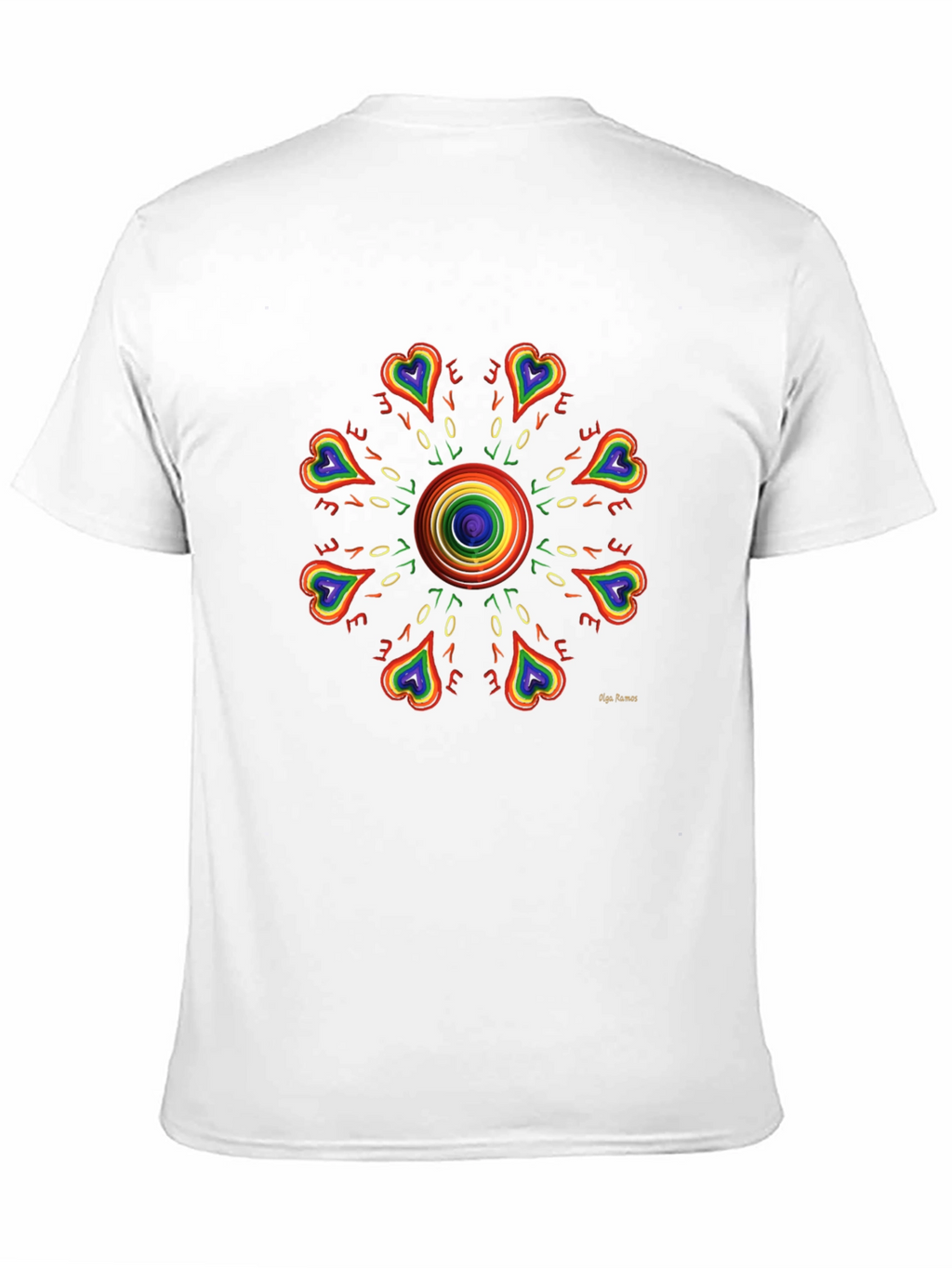 Rainbow Love Heart Mandala Graphic Tee