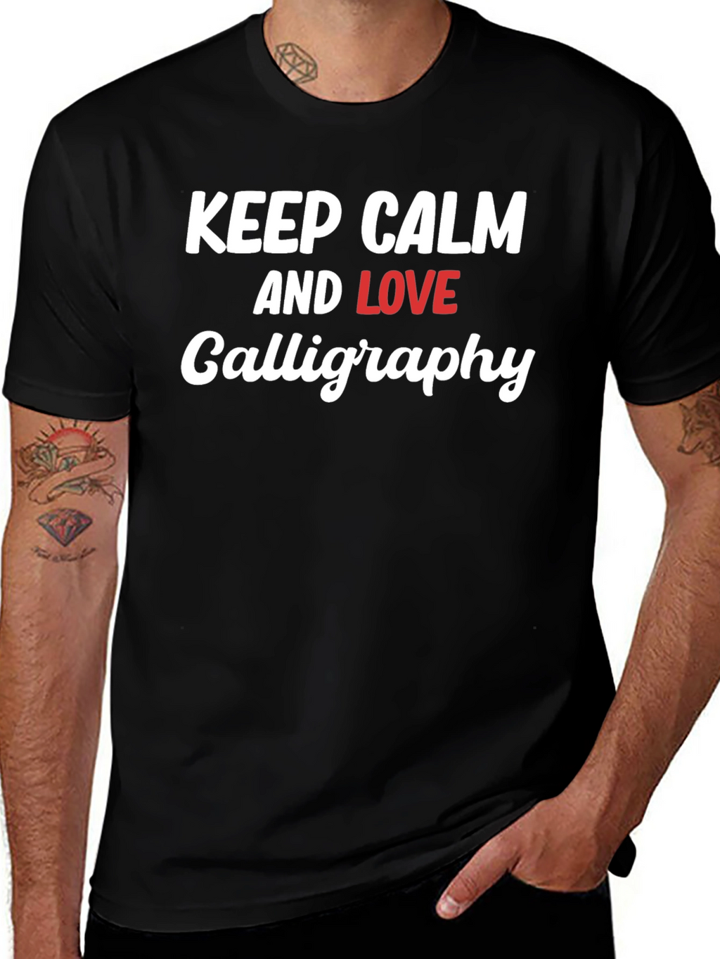 Keep Calm Love Calligraphy T-Shirt