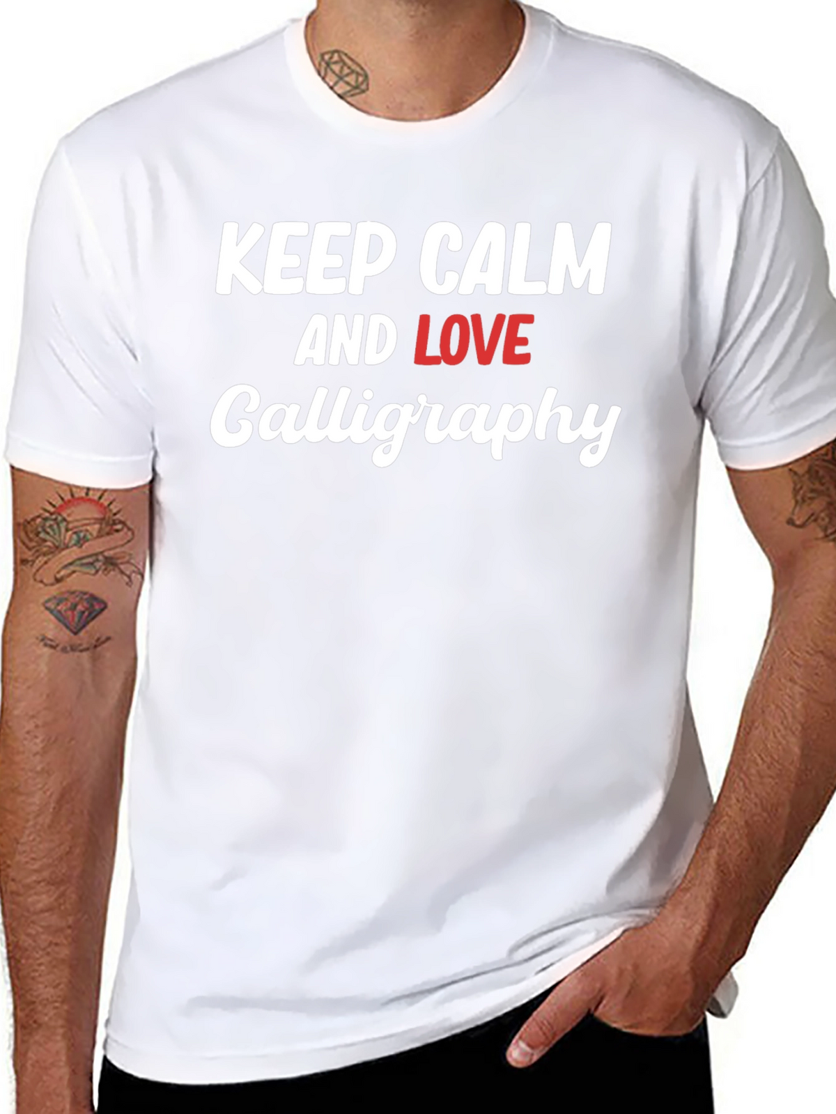 Keep Calm Love Calligraphy T-Shirt