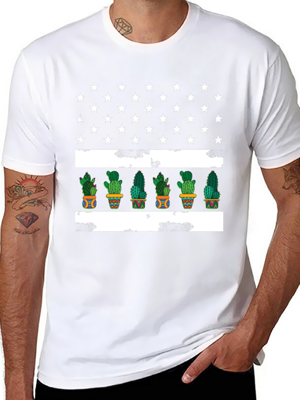 Cactus American Flag Graphic Tee