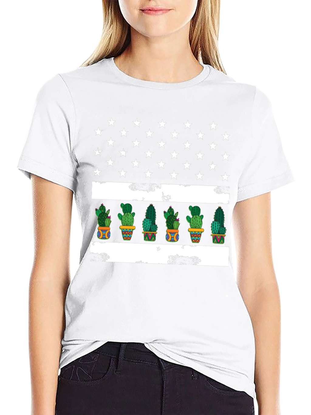 Cactus American Flag Graphic Tee