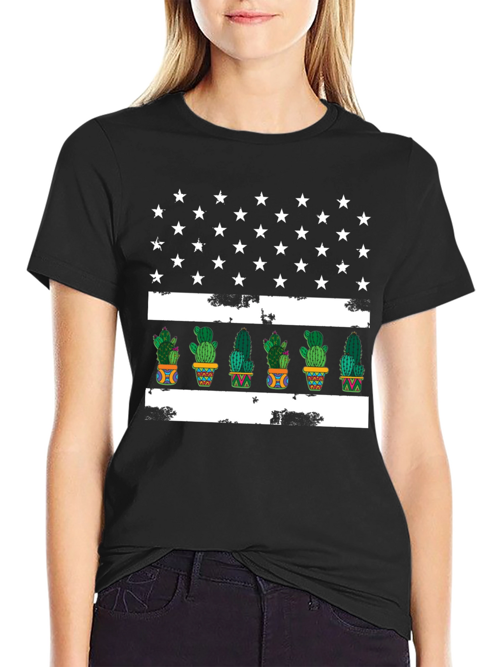 Cactus American Flag Graphic Tee
