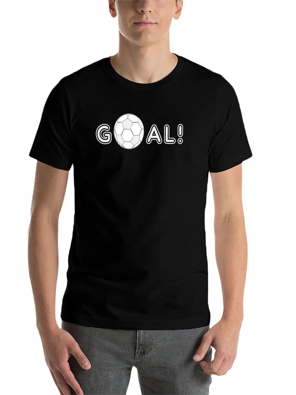 GOAL! Soccer Ball Graphic Tee - Stylish Black T-Shirt