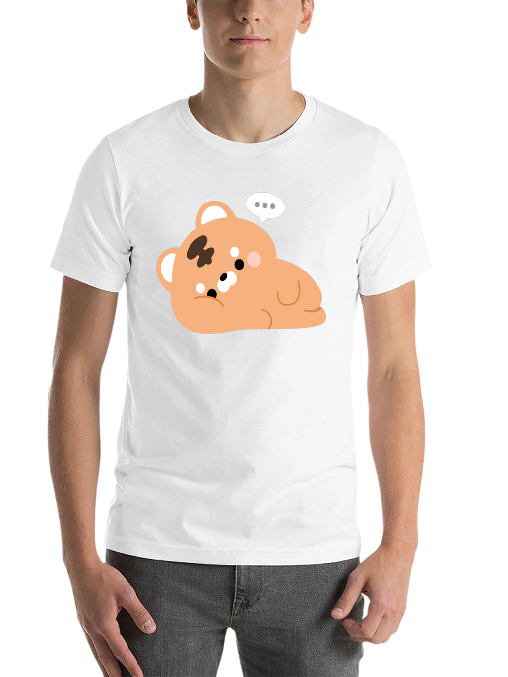 Cute Bear Graphic Black T-Shirt