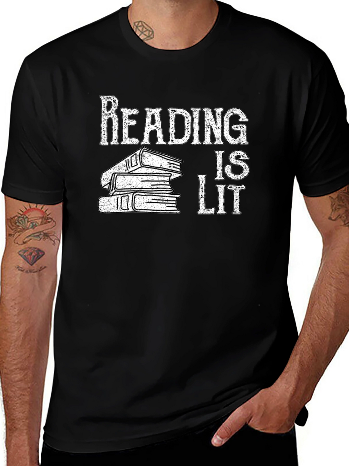 Reading is Lit Black Graphic Tee