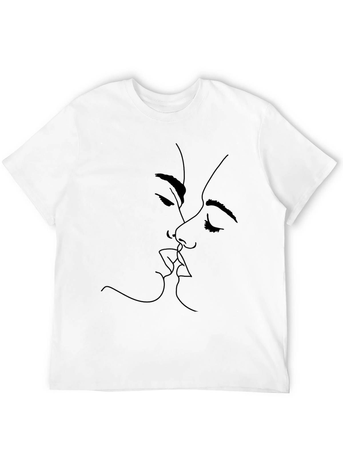 Minimalist Kiss Graphic Black T-Shirt