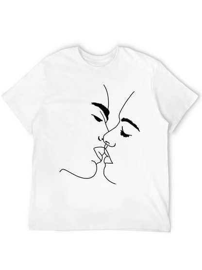 Minimalist Kiss Graphic Black T-Shirt
