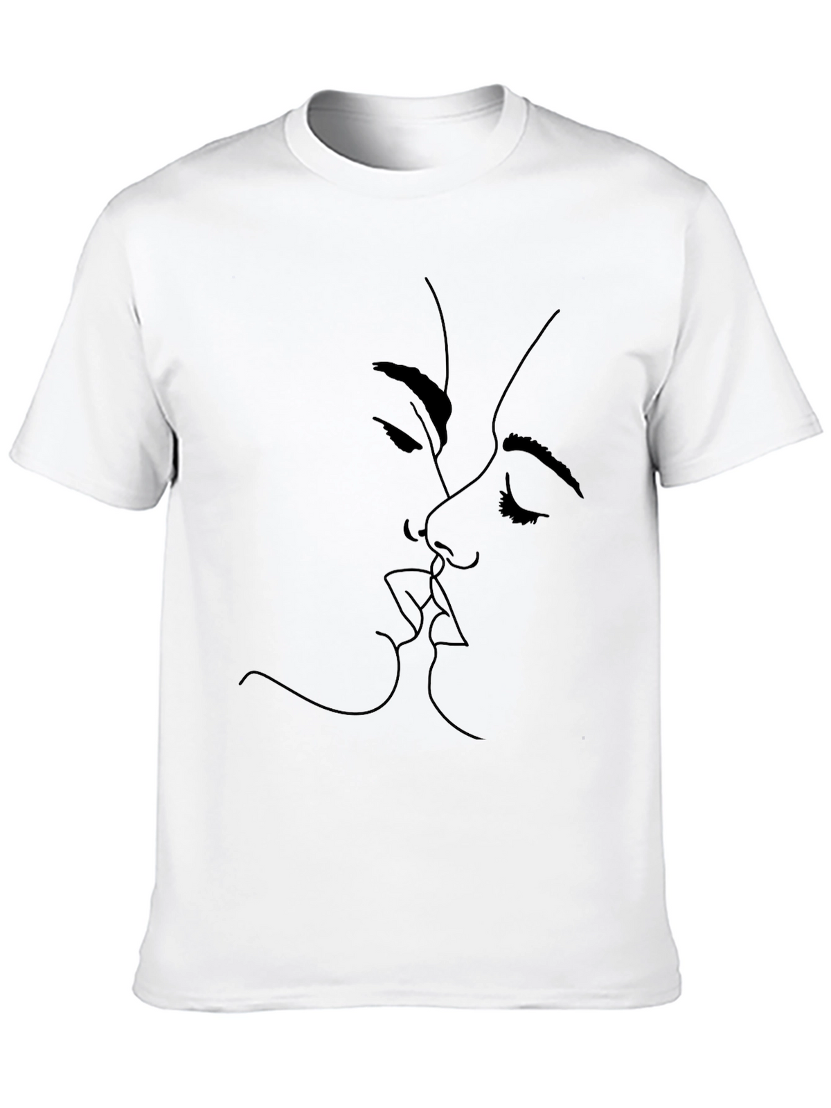 Minimalist Kiss Graphic Black T-Shirt