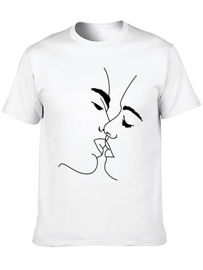 Minimalist Kiss Graphic Black T-Shirt