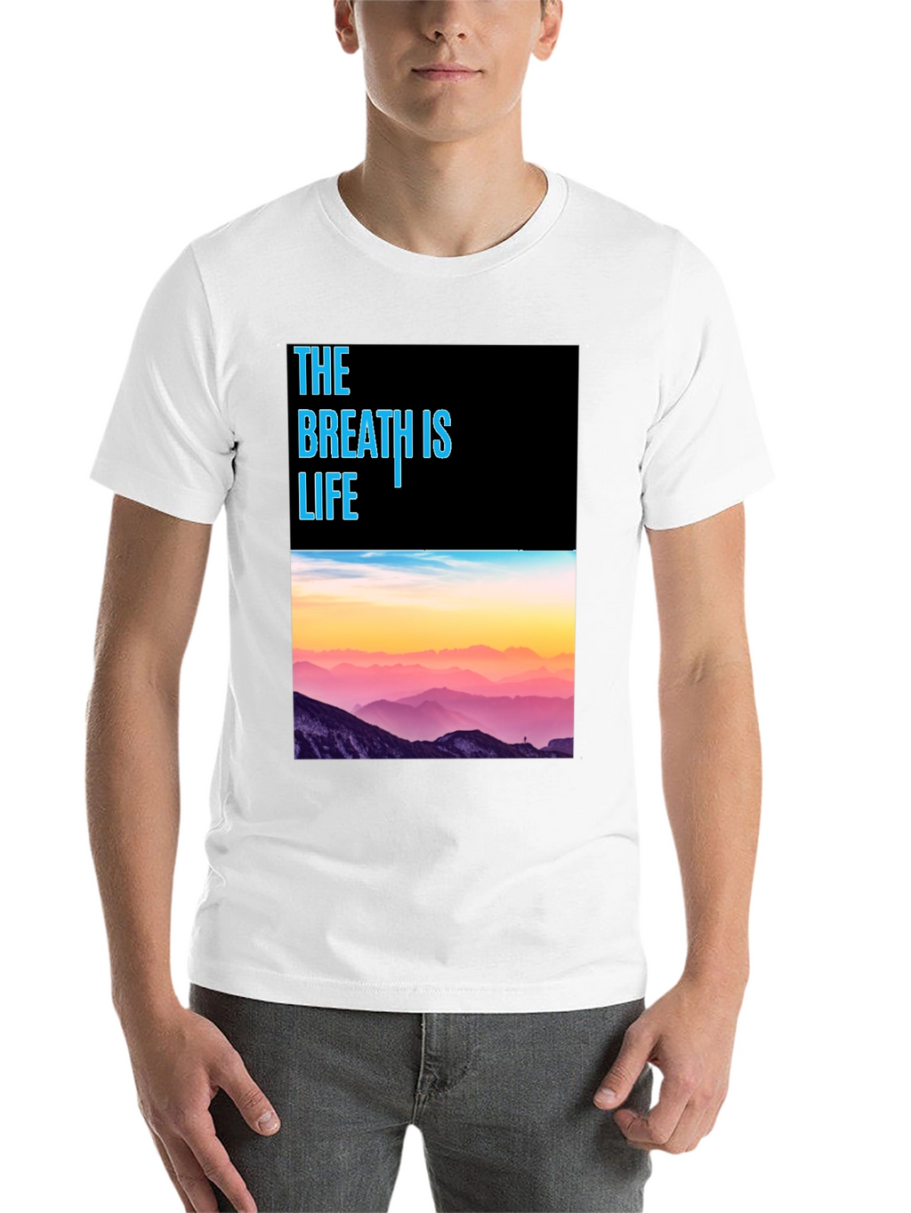 Breath is Life Graphic Tee - Mountain Scene