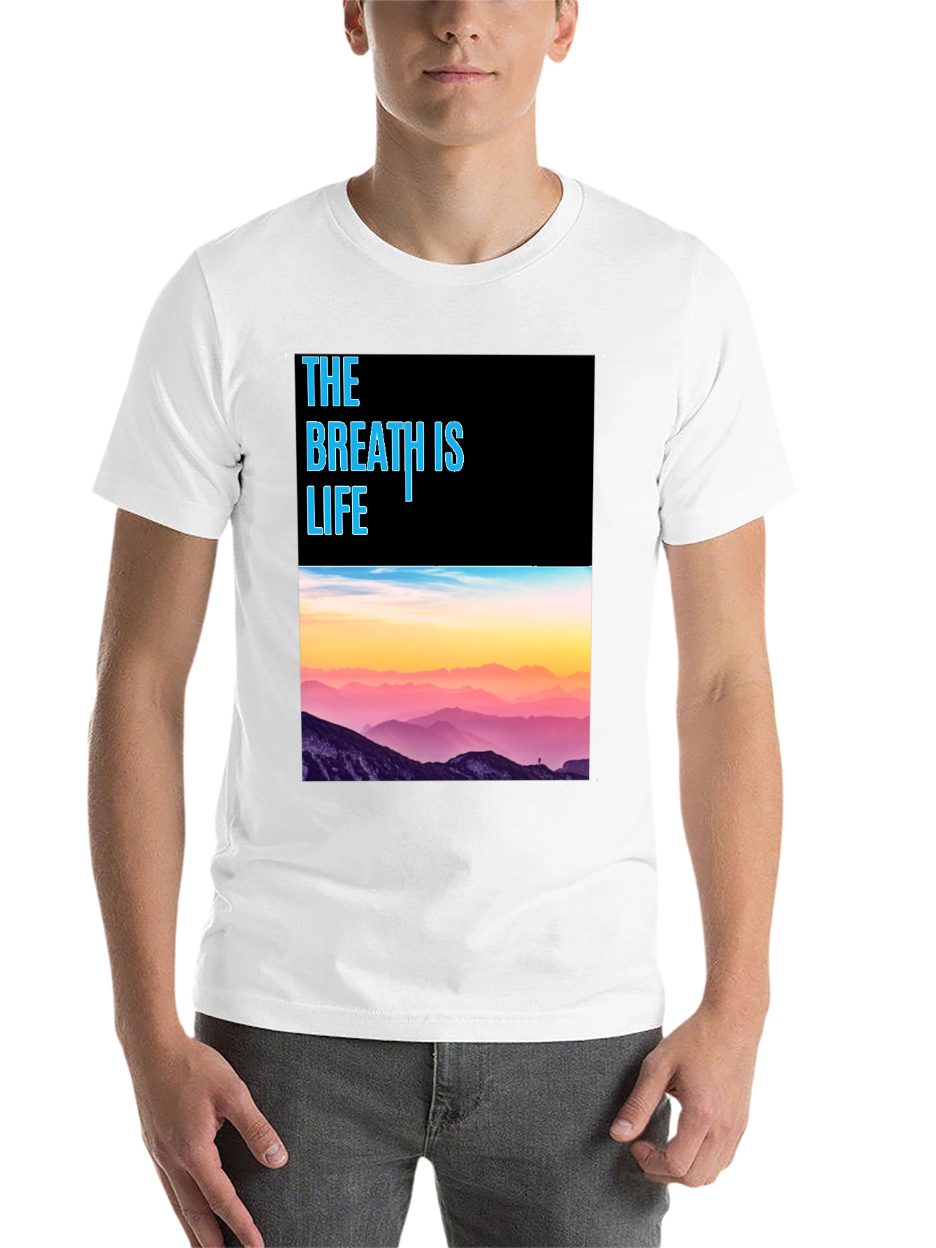 Breath is Life Graphic Tee - Mountain Scene